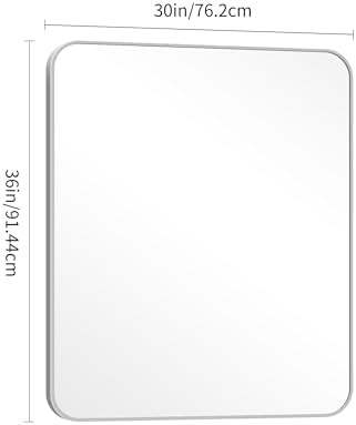 DESBING 30" x 36"Bathroom Mirror, Silver Wall Mirror with Metal Frame, Decorative Rectangular Vanity Mirror for Bedroom Bathroom Living Room Entryway (Horizontal/Vertical)