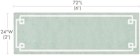 Madison Park Evan 100% Cotton Bath Runner Plush Absorbent, 24 x 72, Seafoam