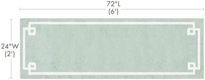 Madison Park Evan 100% Cotton Bath Runner Plush Absorbent, 24 x 72, Seafoam
