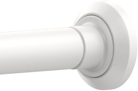 ENJOYBASICS 1" White Shower Curtain Rod, 30-52" Adjustable, Secure Tension