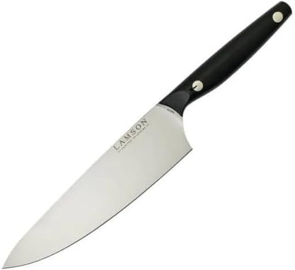 Lamson Vintage 8" Chef's Knife, Hi-Carbon Stainless Steel Blade, Double Riveted for Balance, Ideal for Dicing, Slicing & Chopping, Kitchen Knives - Midnight Handle