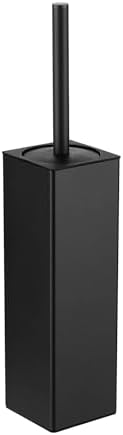 BGL Toilet Brush and Holder Set, Matte Black Freestanding for Bathroom Storage and Organization, Square Design Sturdy and Space Saving