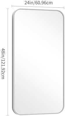 DESBING 24" x 48"Bathroom Mirror, Sliver Wall Mirror with Metal Frame, Decorative Rectangular Vanity Mirror for Bedroom Bathroom Living Room Entryway (Horizontal/Vertical)