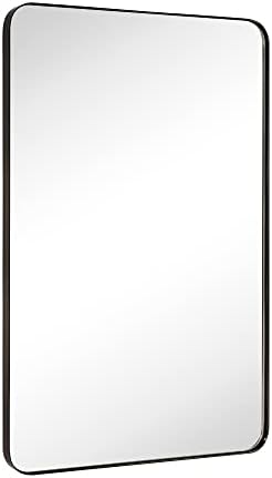 GRACTO 24x36'' Oil Rubbed Bronze Bathroom Mirror Bronze Metal Framed Rounded Rectangle Bathroom Vanity Mirror for Wall Vertical and Horizontal Hanging for Bathroom