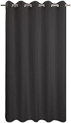 River Dream Extra Long Shower Curtain No Hooks or Liner Needed, Black