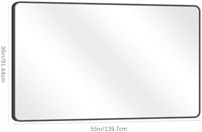 DESBING 36" x 55"Bathroom Mirror, Matte Black Wall Mirror with Metal Frame, Decorative Rectangular Vanity Mirror for Bedroom Bathroom Living Room Entryway (Horizontal/Vertical)