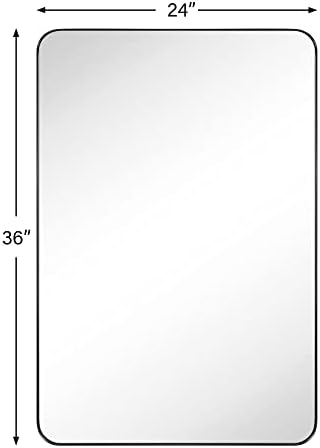 GRACTO 24x36'' Oil Rubbed Bronze Bathroom Mirror Bronze Metal Framed Rounded Rectangle Bathroom Vanity Mirror for Wall Vertical and Horizontal Hanging for Bathroom