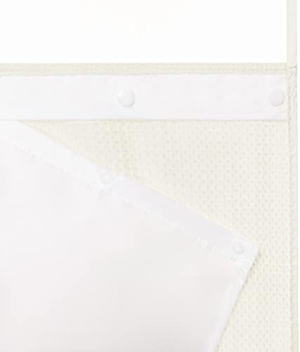 RiverDream Heavyweight Waffle No Hook Shower Curtain with Liner,Cream,71x74