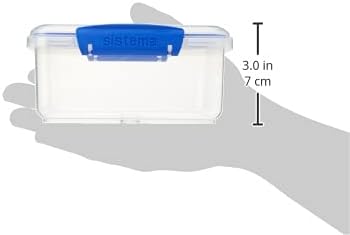 Sistema KLIP IT Rectangular Collection Food Storage Container, 33.8 oz./1 L, Clear/Blue