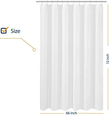 N&Y HOME Fabric Shower Curtain Liner 66 x 72 inches, White