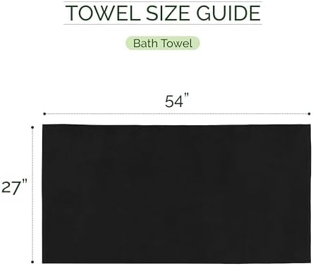Elegant Comfort 100% Turkish Cotton Corduroy Ribbed Luxury Soft 2 Pack Bath Towels 27 x 54 Inch - Ultra Plush, Absorbent, Quick Dry, Hotel Spa Quality Towels for Bathroom Essentials, Black