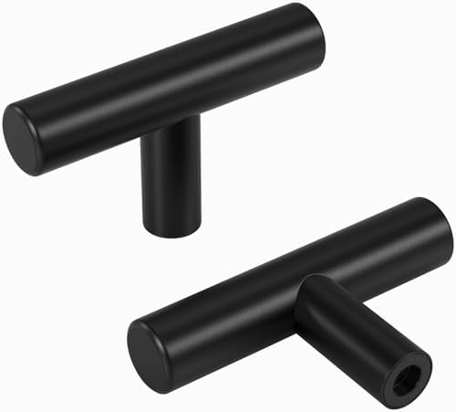 homdiy 50Pack Single Hole Knobs Cabinet Knobs Black Kitchen Drawer Knobs Drawer Pulls for Dresser Drawers