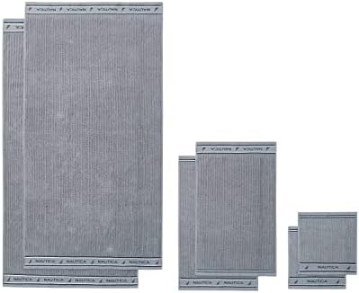 Nautica - 100% Cotton Bath Towel Set, Soft & Absorbent, 6-Piece Set
