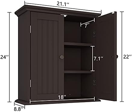 ChooChoo Bathroom Wall Cabinet with 2 Doors, Over The Toilet