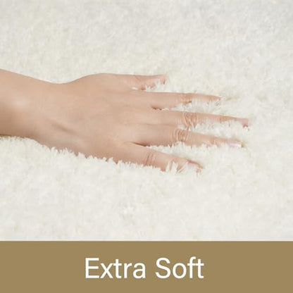 LOCHAS Bathroom Rug Runner 24x84 Inch, Bath Rugs Non Slip, Cream White
