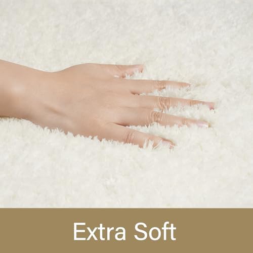 LOCHAS Bathroom Rug Runner 24x70 Inch, Bath Rugs Non Slip, Cream White