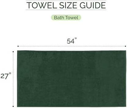 Elegant Comfort 100% Turkish Cotton Corduroy Ribbed Luxury Soft 2 Pack Bath Towels 27 x 54 Inch - Ultra Plush, Absorbent, Quick Dry, Hotel Spa Quality Towels for Bathroom Essentials, Hunter Green