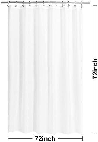 N&Y HOME Fabric Shower Curtain or Liner with Magnets, White