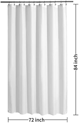 ALYVIA SPRING Extra Long Waterproof Fabric Shower Curtain Liner White 72x84