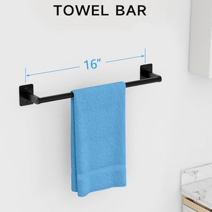 KLJKPA Black Bathroom Accessories Set, 4-Piece Bathroom Hardware Set
