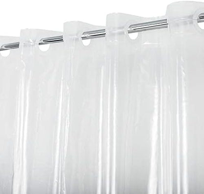 No Hook PEVA Shower Curtain or Liner, Standard Size 71 x 74, Clear
