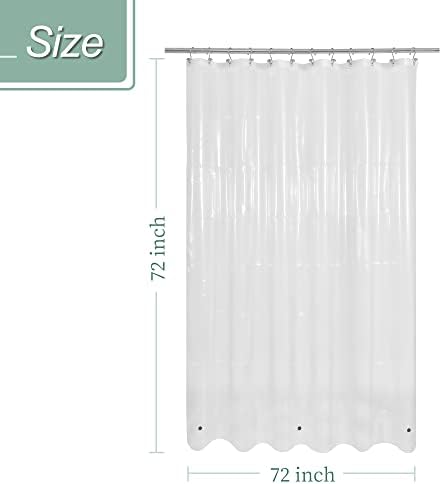 Mrs Awesome Clear Shower Curtain Liner with 3 Magnets, 72x72