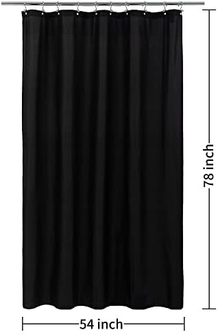 ALYVIA SPRING 54x78 Stall Waterproof Fabric Shower Curtain or Liner Black