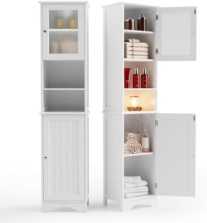 Gizoon 67.1" Tall Bathroom Storage Cabinet with Adjustable Shelves