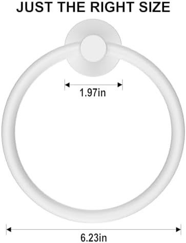 SetSail Towel Holder for Bathroom Wall Screw-in Towel Ring, White