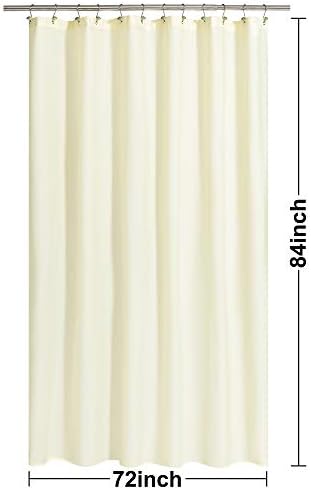 N&Y HOME Fabric Shower Curtain or Liner Extra Long 72 x 84 Inches, Sand
