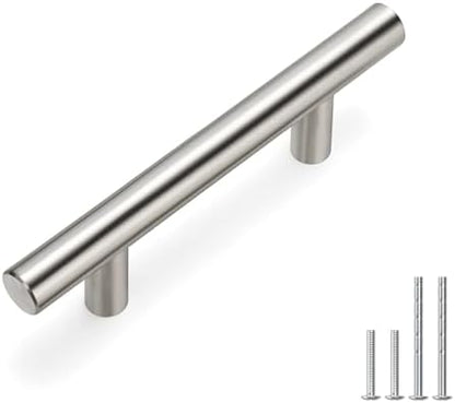 homdiy 2-1/2 Inch Cabinet Handles Brushed Nickel Kitchen Cabinet Pulls 200 Pack - Cabinet Pulls Square Cabinet Hardware for Cabinet, Cupboard