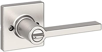 Kwikset Casey Door Handle, Privacy, Satin Nickel | Interior Lever | Keyless Turn Lock | Microban Protection | Pack of 2