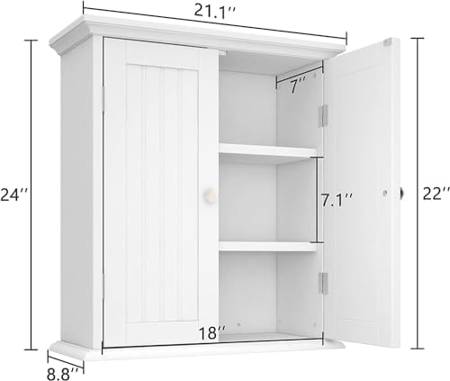 ChooChoo Bathroom Wall Cabinet Set of 2, Over The Toilet