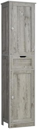 Iwell 66.9" Tall Bathroom Storage Cabinet with 2 Doors & 1 Drawer