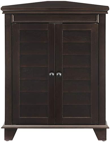 Crosley Furniture Lydia Corner Storage Cabinet and Bathroom Organizer with Shelves, Espresso