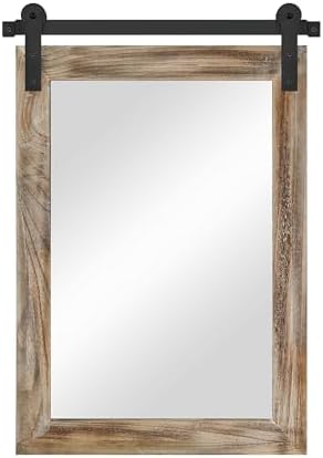 COGOOD Farmhouse Bathroom Mirrors for Over Sink - 30 x 22 Striped Brown