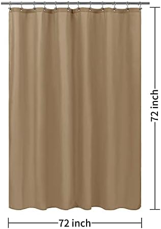 ALYVIA SPRING Waterproof Fabric Shower Curtain or Liner Coffee Brown, 72x72