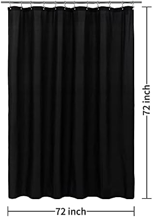 ALYVIA SPRING Waterproof Fabric Shower Curtain or Liner Black, 72x72