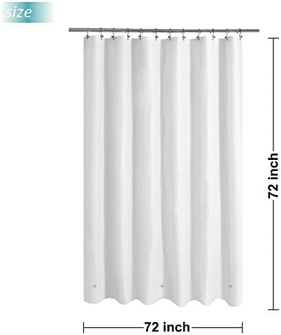 Mrs Awesome White Shower Curtain Liner with 3 Magnets, 72x72