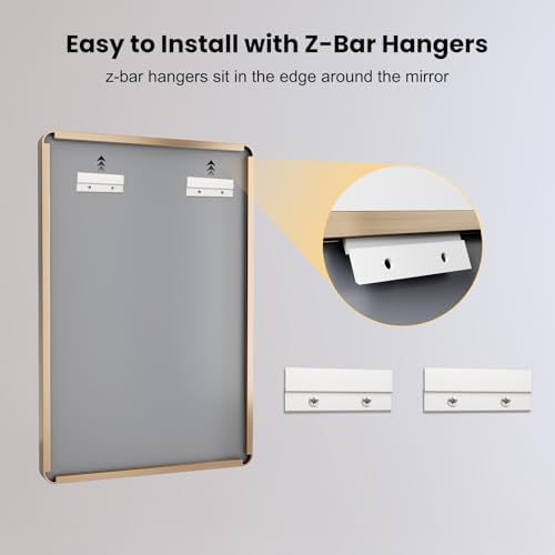 LOAAO 36"X36" Gold Bathroom Mirror