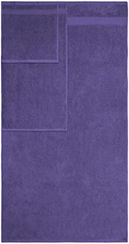 American Veteran Towel, 6 Piece Towel Set for Bathroom, 100% Cotton Turkish Bathroom Towels, 2 Bath Towels 2 Hand Towels 2 Washcloths, Purple