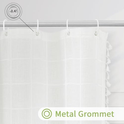 Gibelle Extra Long Boho Farmhouse Shower Curtain for Bathroom 72x84
