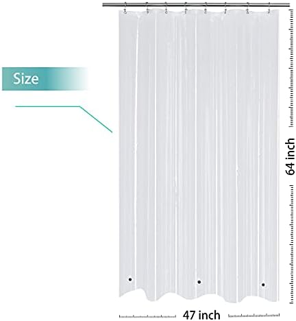 Mrs Awesome RV Stall Shower Curtain Liner with 3 Magnets 47x64 inch, Clear