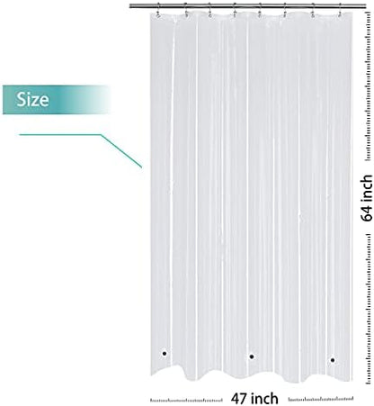 Mrs Awesome RV Stall Shower Curtain Liner with 3 Magnets 47x64 inch, Clear