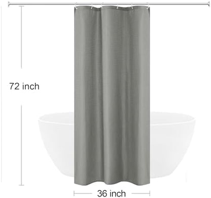Gibelle Small Stall 230GSM Heavy Duty Grey Shower Curtain, 36 x 72