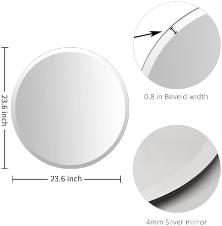 24x24 Inch Bathroom Mirrors for Over Sink, Frameless Mirrors for Wall