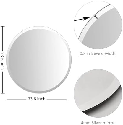 24x24 Inch Bathroom Mirrors for Over Sink, Frameless Mirrors for Wall