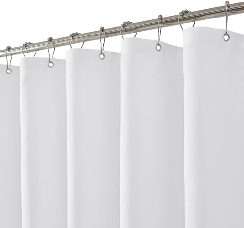eachope Stall Water-Repellent Fabric Shower Curtain Liner,48x72 Inch White