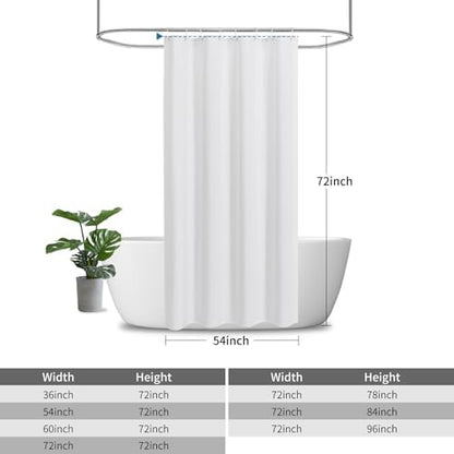 Waterproof Fabric Shower Curtain,No Liner Needed,54x72,White