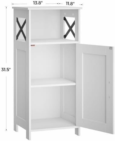 Homhedy Farmhouse Bathroom Storage Cabinet with Doors, Small Floor Cabinet